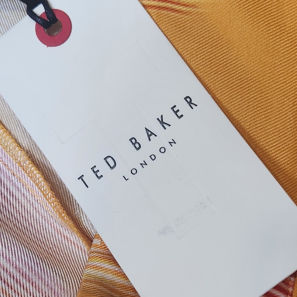 Ted Baker Pants Women's 8 Yellow Pink Hitako Floral Blured Wide Leg New $245 - Picture 6 of 16